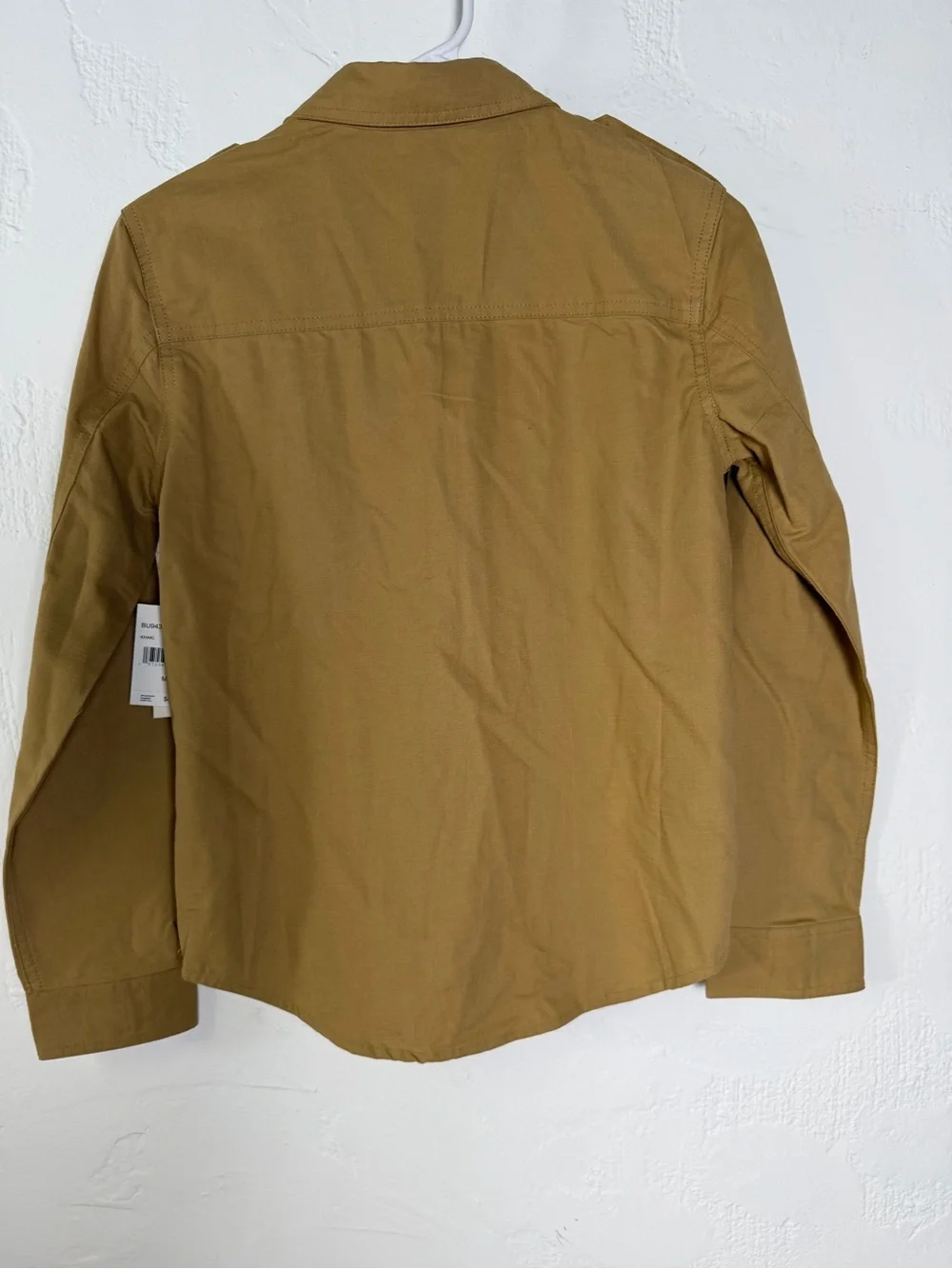 Buffalo David Bitton Boys Tan Button Down Utility Military Style Shirt - M